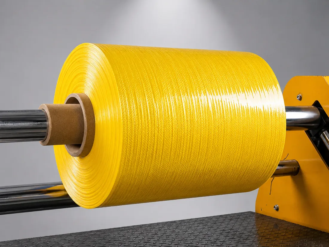 Yellow PP/PE Woven Fabric Roll for Visible Site Covering & Identification